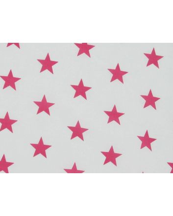 Stars Polycotton Print - Cerise