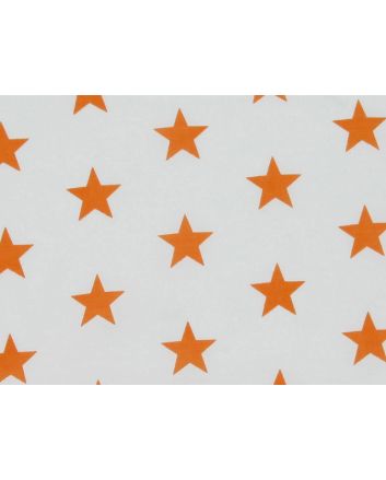 Stars Polycotton Print - Orange