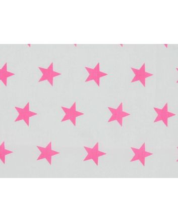Stars Polycotton Print - Pink