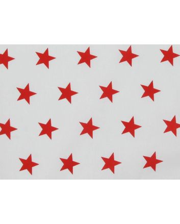 Stars Polycotton Print - Red