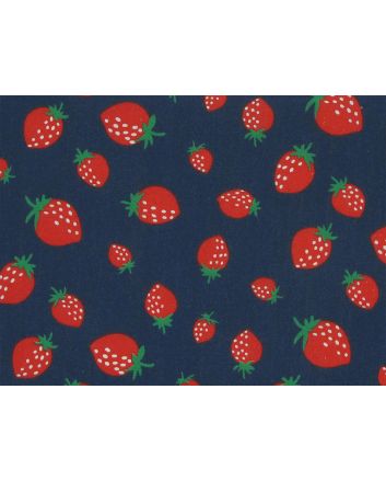 Strawberry Boost Polycotton Print, Navy