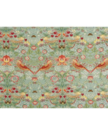 Strawberry Thief Cotton Print, Duck Egg