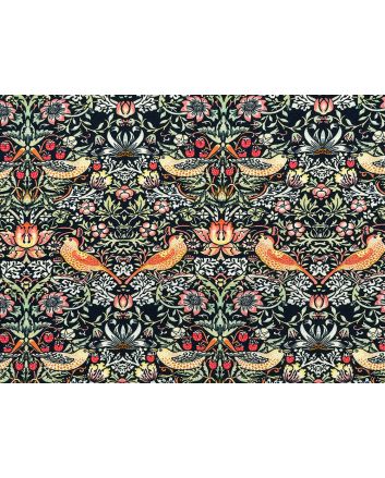 Strawberry Thief Cotton Print, Ebony