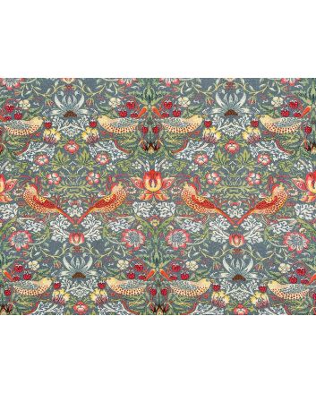 Strawberry Thief Cotton Print, Grey