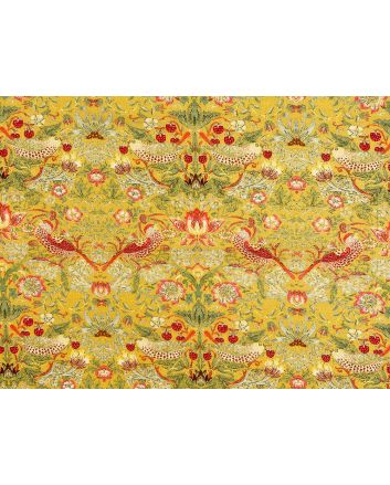 Strawberry Thief Cotton Print, Ochre