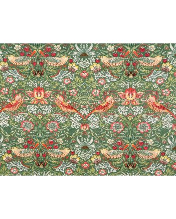 Strawberry Thief Cotton Print, Sage