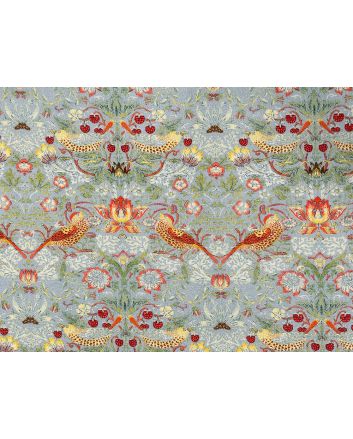 Strawberry Thief Cotton Print, Silver