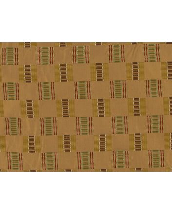 Stripe Check Silk Taffeta Satin Jacquard, Caramel