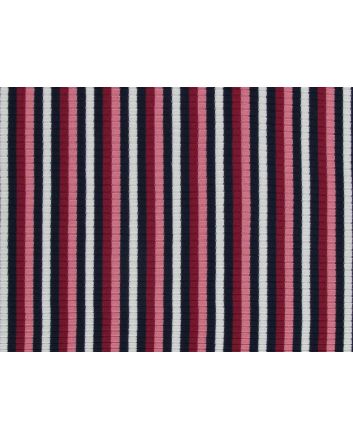 Stripe Viscose Ribbed Jersey Contrast, Pink