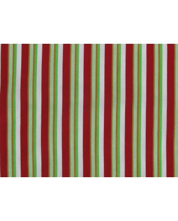 Striped Polycotton, Red and Green