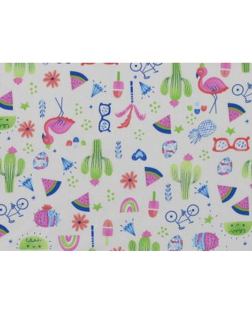 Summer Icons Cotton Poplin Print, Ivory