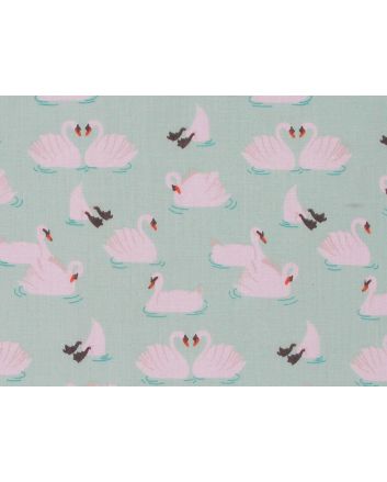 Swan Dive Polycotton Print, Mint