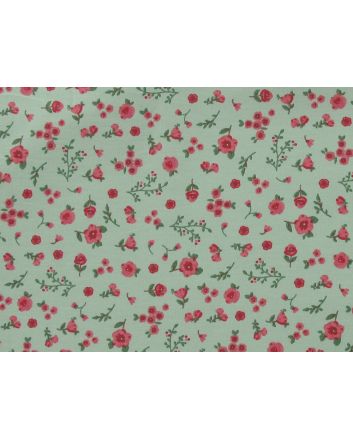 Sweet Rose Organic Cotton Poplin, Mint