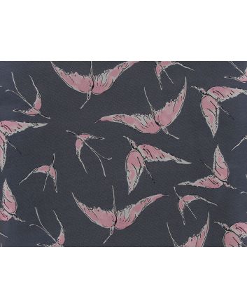 Swooping Crane Jacquard, Silver Blue