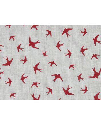 Swooping Swallows Linen Look Panama