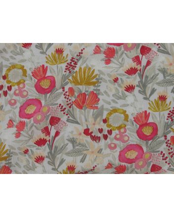 Taranto Floral Cotton Lawn Print, Beige