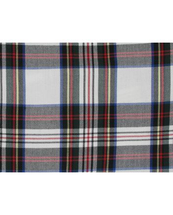 Tartan Poly Viscose - White