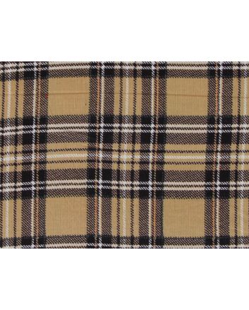 Tartan Printed Cotton Corduroy, Beige