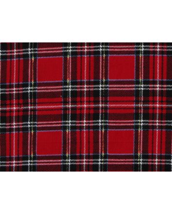Tartan Printed Cotton Corduroy, Red