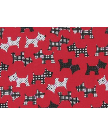 Terrier Collar Polycotton Print, Red