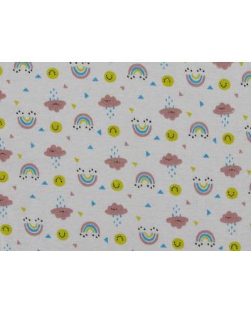 Thunder and Clouds Cotton Jersey, Pink