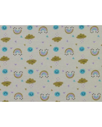Thunder and Clouds Cotton Jersey, Yellow