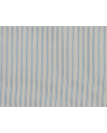 Ticking Stripe Cotton Poplin, Pale Blue