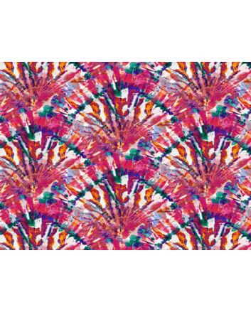 Tie Dye Look Cotton Print, Fan, Fuchsia