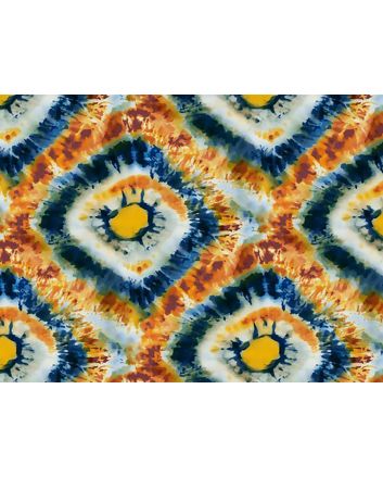 Tie Dye Look Cotton Print, Square Eye, Amber
