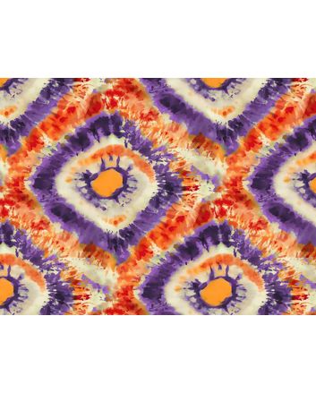 Tie Dye Look Cotton Print, Square Eye, Orange