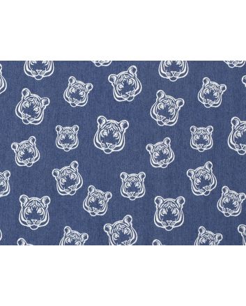 Tiger Face Printed Denim