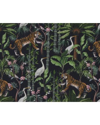 Tiger Heron Jungle Cotton Print