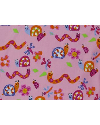 Tiny Friends Printed Cotton, Pink