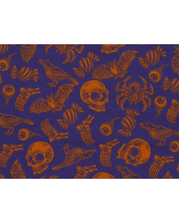 Trick or Treat Halloween Polycotton Print, Purple