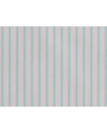 Triple Stripe Polycotton Drill, Mint and White