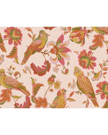 Tropical Birds Organic Cotton Poplin Print, Pink