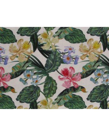 Tropical Hibiscus Printed Cotton Needlecord
