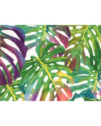 Tropical Leaves Cotton Rich Panama Canvas, Summer