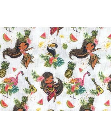 Tropical Troupe Cotton Print, Hula