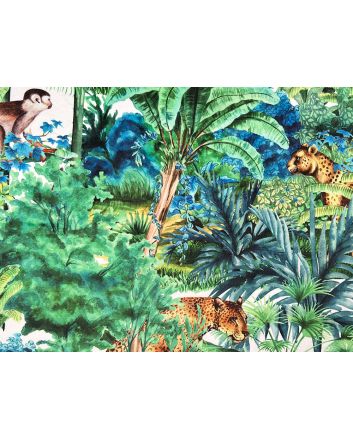 Tropical Watercolour Printed Velvet