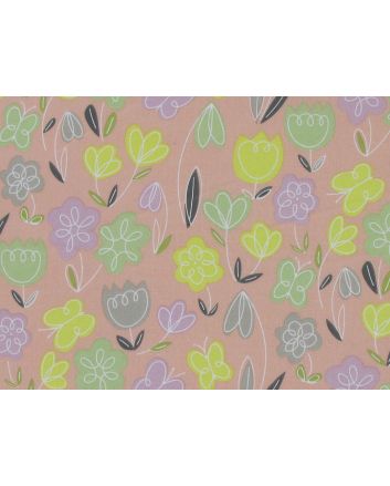 Tulip Garden Doodle Polycotton, Blossom