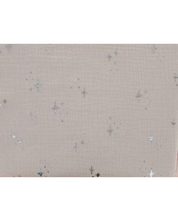 Twinkle Star Foil Print Double Gauze, Pink