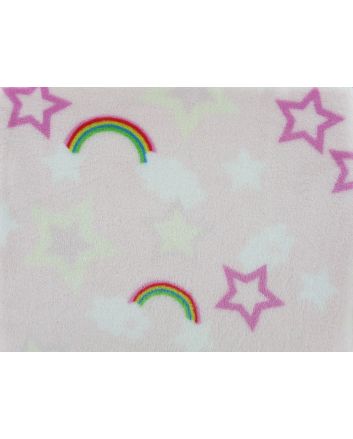 Ultra Soft Cuddle Fleece Rainbow Stars, Pink
