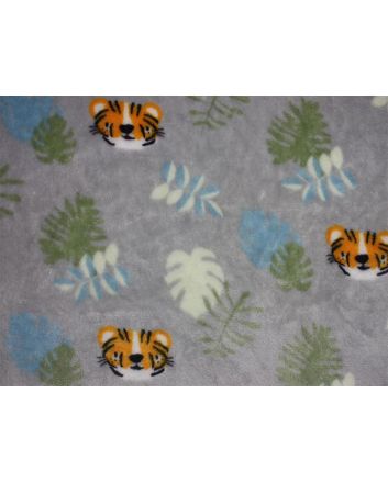 Ultra Soft Cuddle Fleece Tiger Palm, Silver