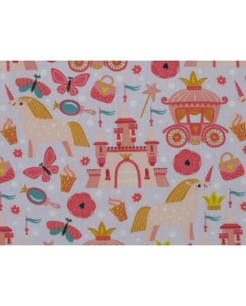 Unicorn Castle Polycotton Print, Lilac