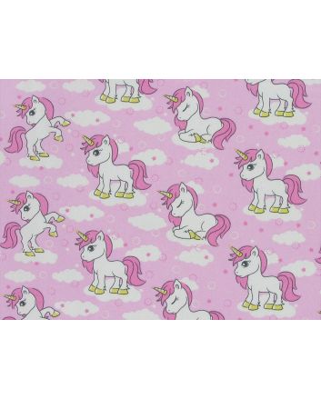 Unicorn Dreams Cotton Poplin  Print, Pink
