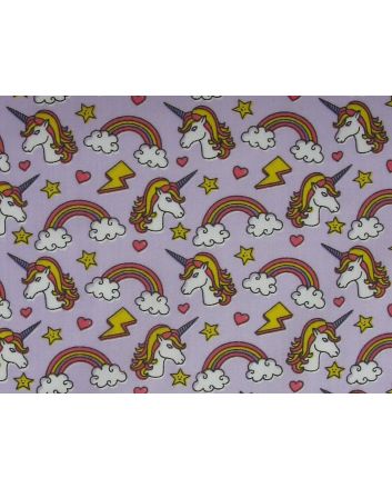 Unicorn Funk Polycotton Print, Violet