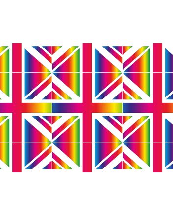 Union Jack Allover Cotton Panama, Fantasy Rainbow