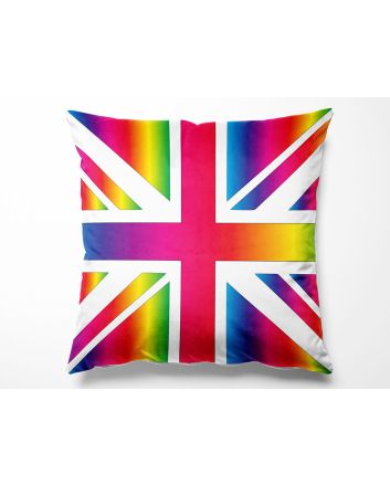 Union Jack Cotton Panama Panels, Fantasy Rainbow