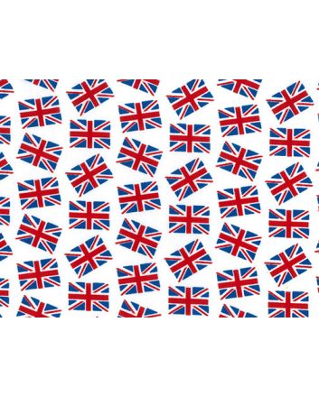 Union Jack Flutter Polycotton Print, White